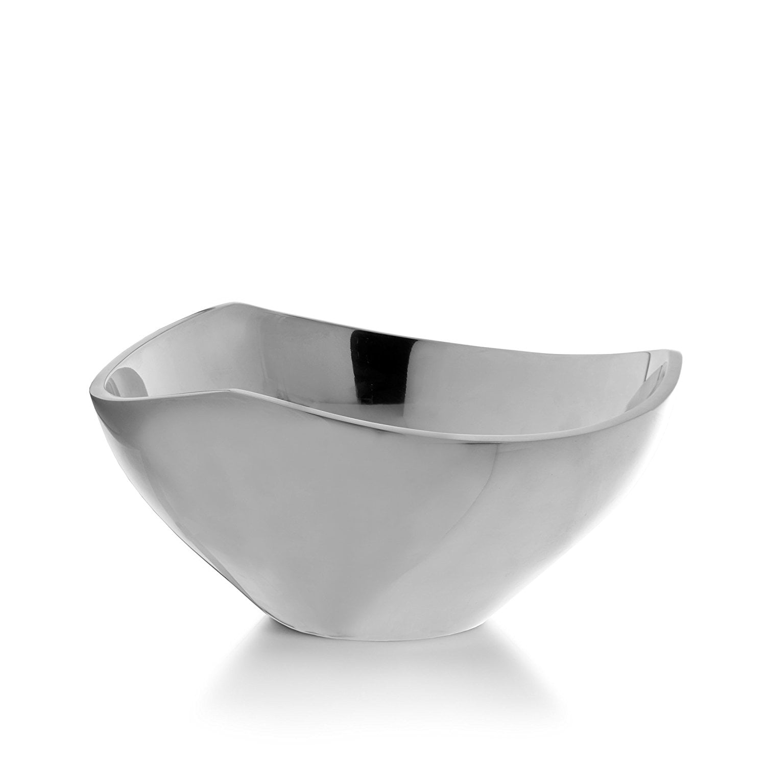 10-Inch White Ceramic Serving Bowl with Gentle Rim Points