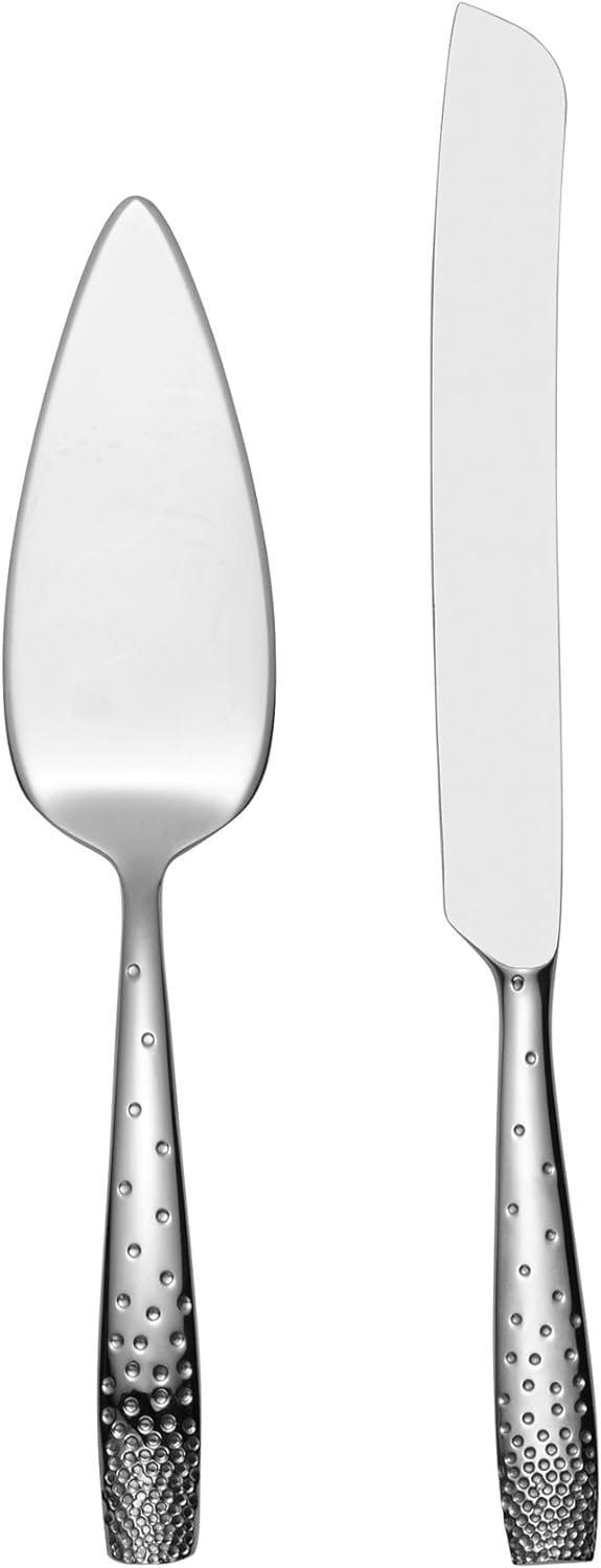 Nambe Dazzle Cake & Knife Server Set