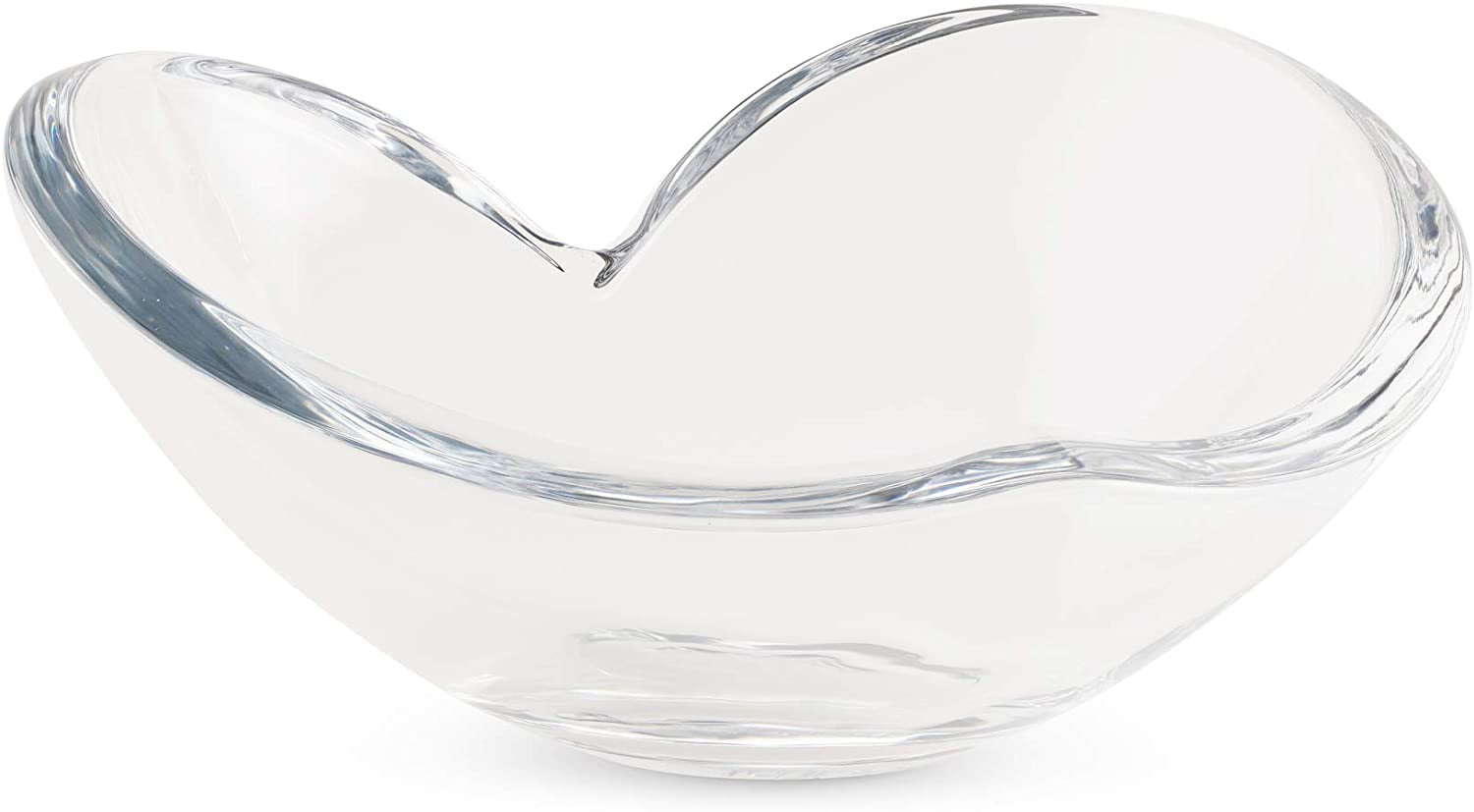 Nambe Glass Heart Bowl, Large 8.5" - Clear - New