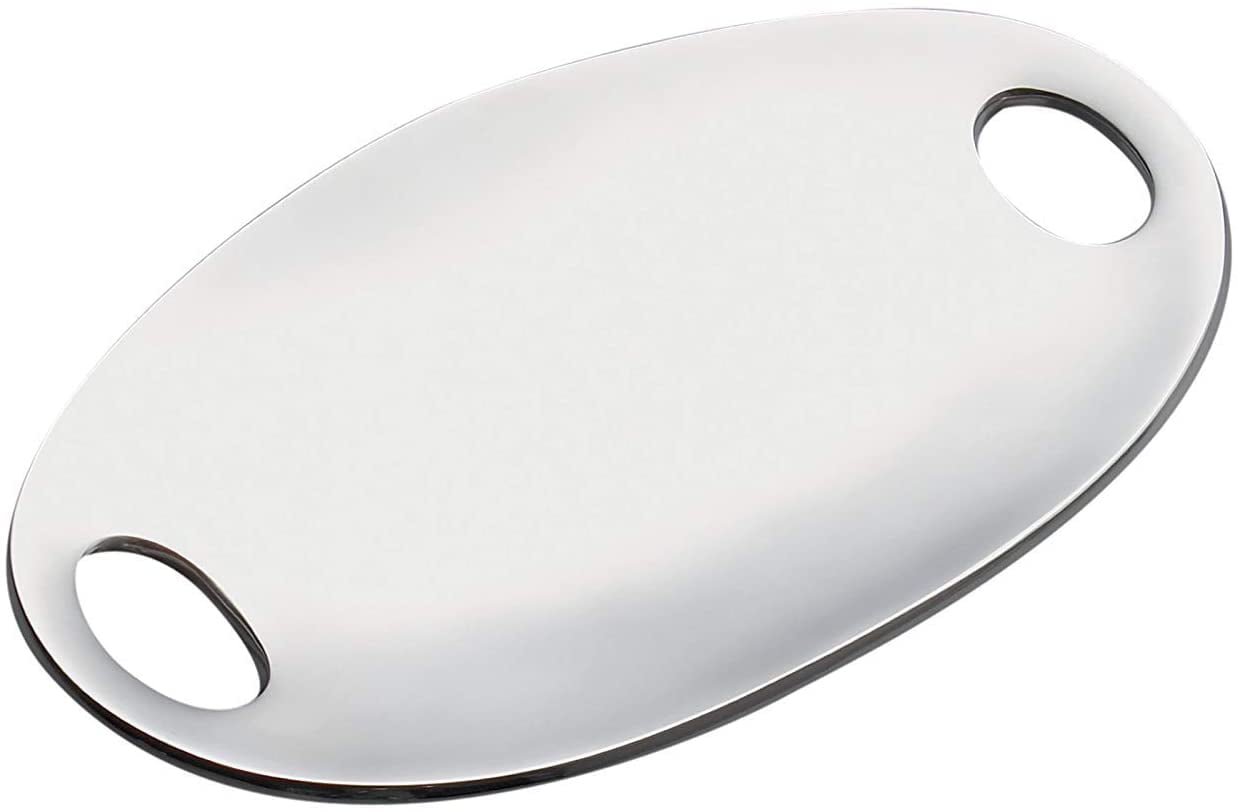 Elegant Polished Metal Alloy Pebble Handled Serving Tray