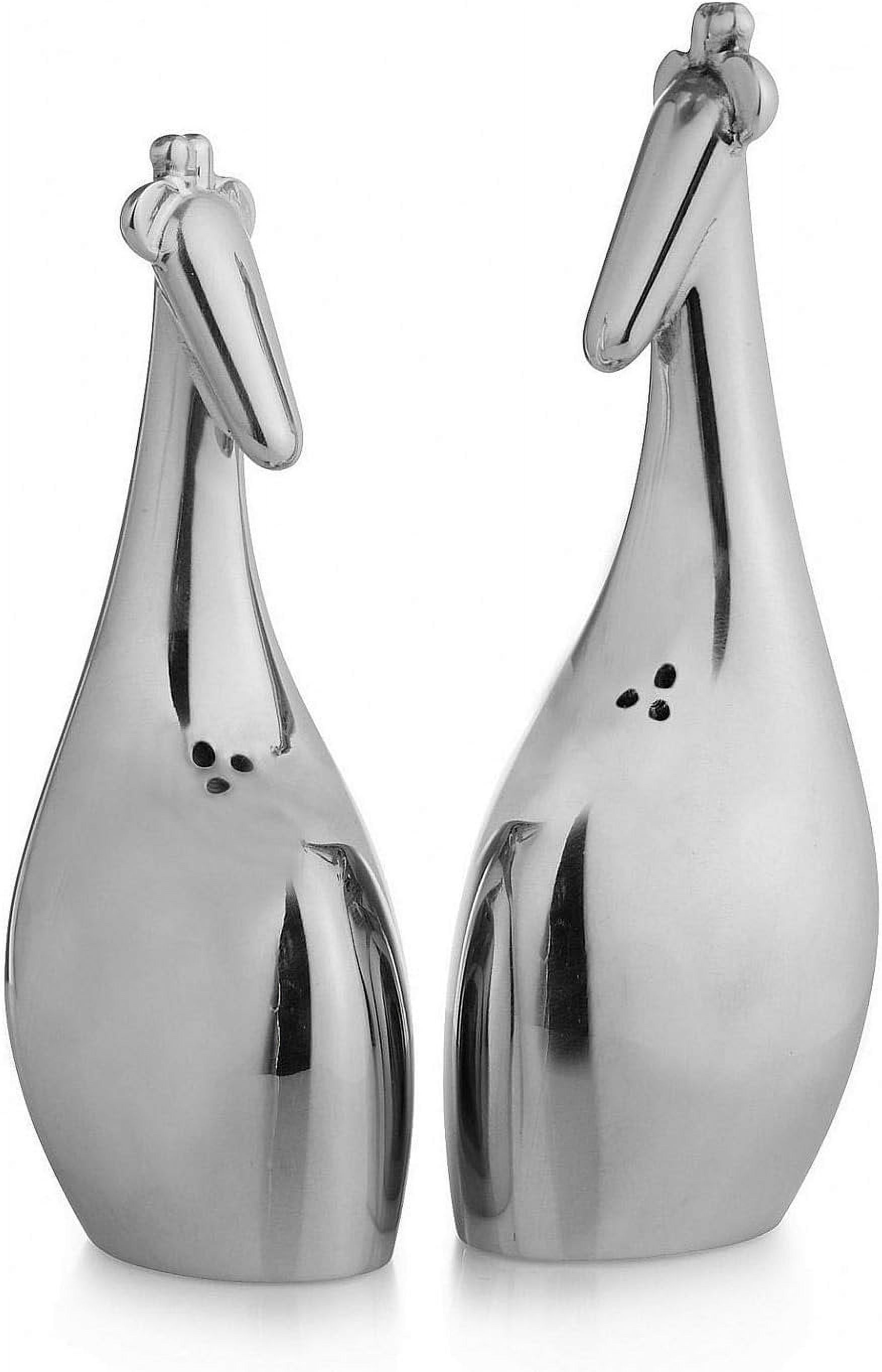 Nambe Savana Set Saliera E Pepe A Forma Di Elefante - Design Originale In Lega Metallica - Progettato Da Neil Cohen