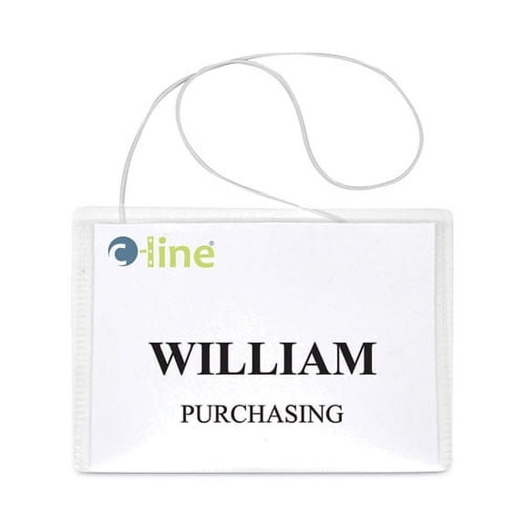 Name Badge Kits, Top Load, 4 X 3, Clear, Elastic Cord, 50/box | Bundle of 10 Boxes