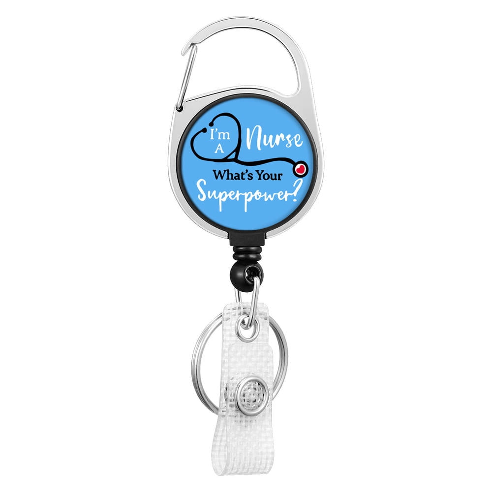 Clip Name Card Holder ID Card Clips Nurse Badge Holder Retractable Badge Reel - Foto 7