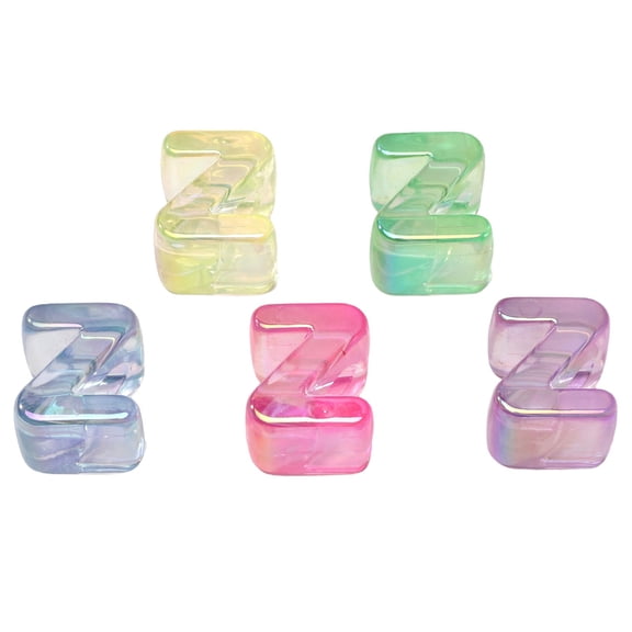 Name Beads, Alphabet Letter Charms, 0.8x0.7 Inch Large Hole Acrylic Bubble Spacer, for Custom Keyring Necklace Jewelry Crafts, 5Pcs, Initial Letter Z, LLLDMXY