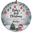 thumbnail image 1 of Name/Birthday/Info Baby Christmas Ornament 2025, Baby's First Christmas Ornament Gift for New Dad Mom Newborn, Baby's 1st Christmas Ornament Gift, 1 of 5