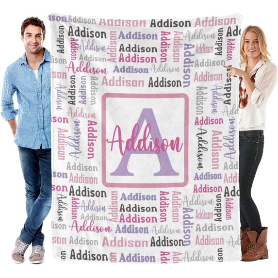 Name Blanket Personalized Blanket for Adult Kids Flannel Customized Personalized Blankets and Throws
