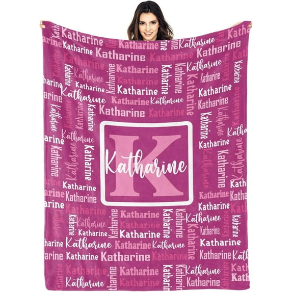 Name Blanket Personalized Blanket for Adult Kids Flannel Customized Personalized Blankets and Throws