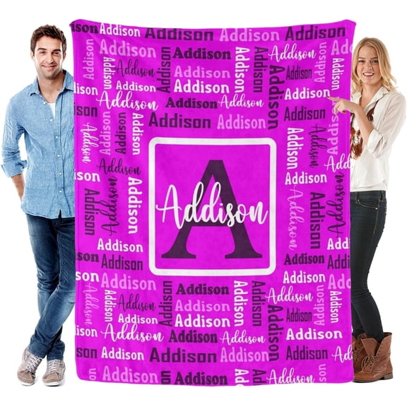 Name Blanket Personalized Blanket for Adult Kids Flannel Customized Personalized Blankets and Throws