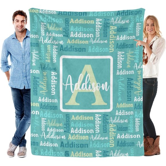 Name Blanket Personalized Blanket for Adult Kids Flannel Customized Personalized Blankets and Throws