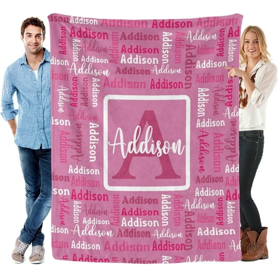 Name Blanket Personalized Blanket for Adult Kids Flannel Customized Personalized Blankets and Throws