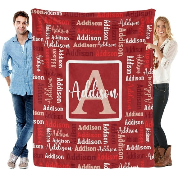Name Blanket Personalized Blanket for Adult Kids Flannel Customized Personalized Blankets and Throws