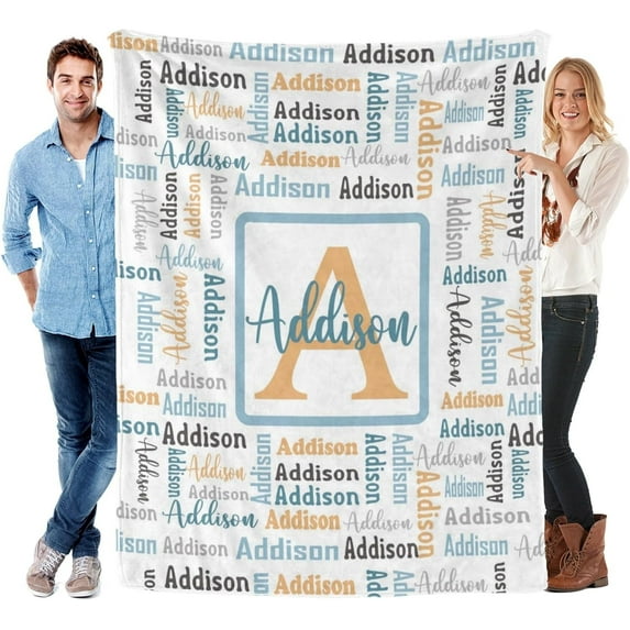Name Blanket Personalized Blanket for Adult Kids Flannel Customized Personalized Blankets and Throws
