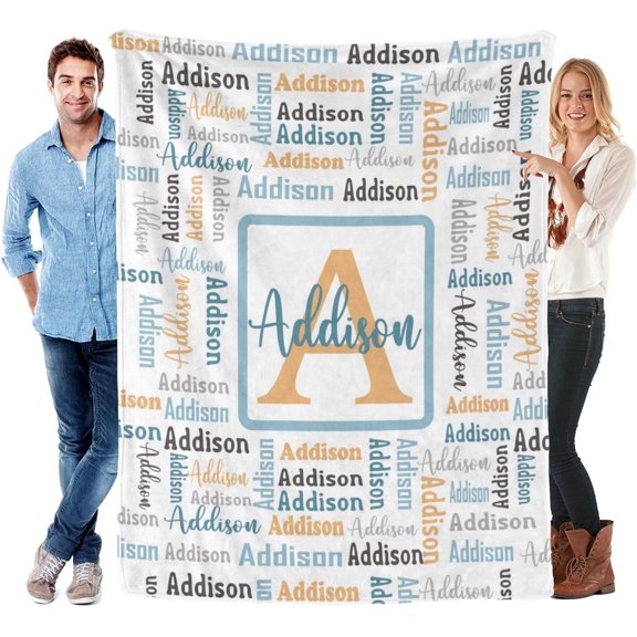 Name Blanket Personalized Blanket for Adult Kids Flannel Customized Personalized Blankets and Throws