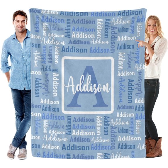 Name Blanket Personalized Blanket for Adult Kids Flannel Customized Personalized Blankets and Throws