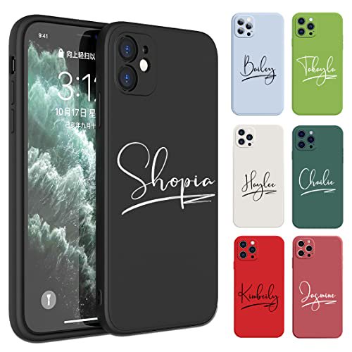 Name Case for iPhone 16 15 14 13 12 Pro Max 11 Xr Xs X 7 8 Plus SE 2020 2022 6s 6,Personalized Handwritten Style Premium Liquid Silicone Rubber Phone Case Cover