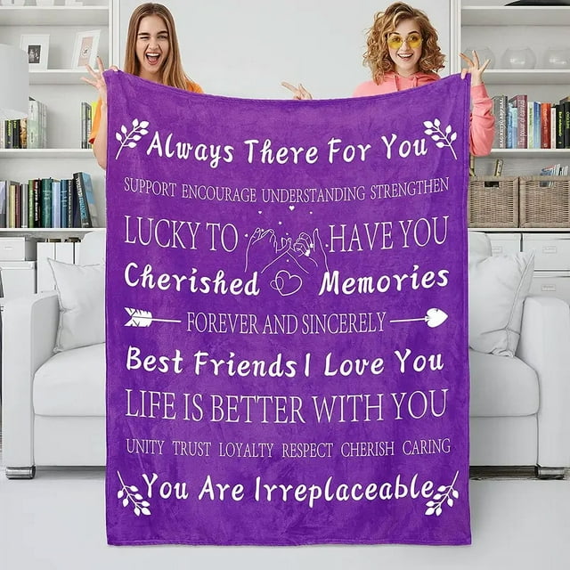 Name Custom Best Friend Birthday Gifts for Women Unique Female Friendship Gifts for Bestie Fannel Throw Blanket Christmas Gifts