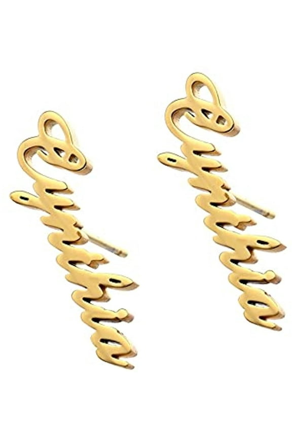 Name Custom Earring A Pair Name Custom Earrings Ear Studs Eardorp for Women Stainless Steel Handmade Stud Earrings Gift