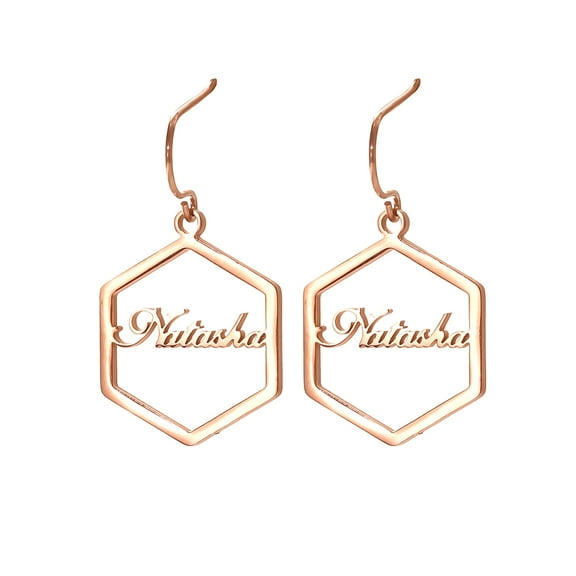 Name Custom Earring A Pair Name Custom Earrings Ear Studs Eardorp for Women Stainless Steel Earrings Gift Personalized Hexagon Earrings Letters Eardrop