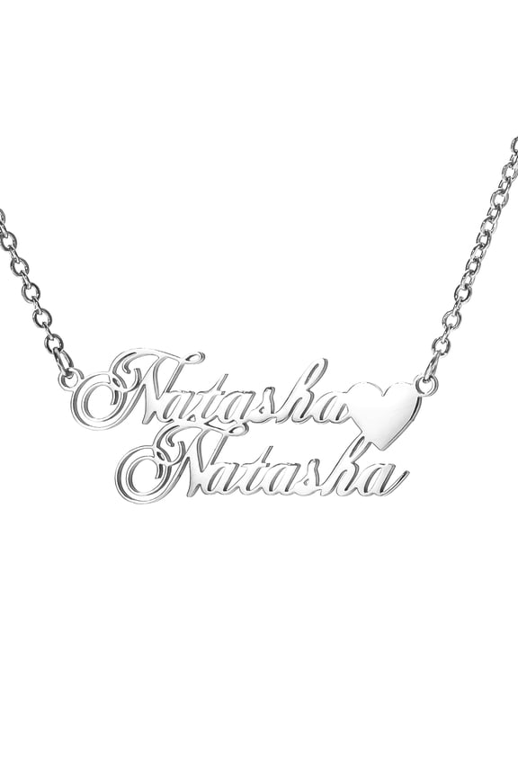 Name Custom Necklace 18K Gold Plated 2 Name Necklace Personalized with Heart Customized Pendant Necklace Women Jewelry Gift