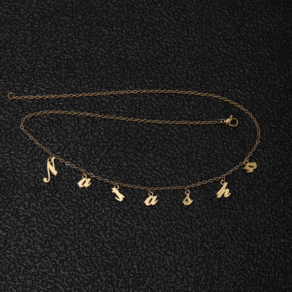 Name Custom Necklace Dangled Name Necklace Personalized Initial Necklace Dangle Name Choker Custom Name Necklace