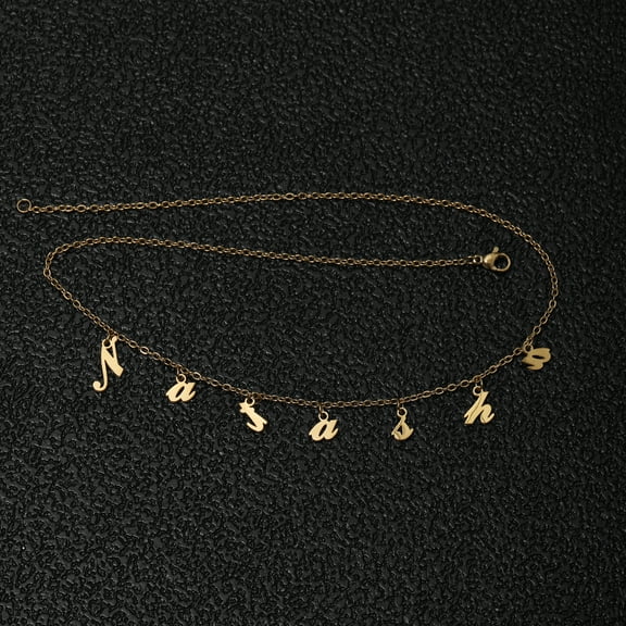 Name Custom Necklace Dangled Name Necklace Personalized Initial Necklace Dangle Name Choker Custom Name Necklace