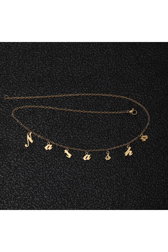 Name Custom Necklace Dangled Name Necklace Personalized Initial Necklace Dangle Name Choker Custom Name Necklace
