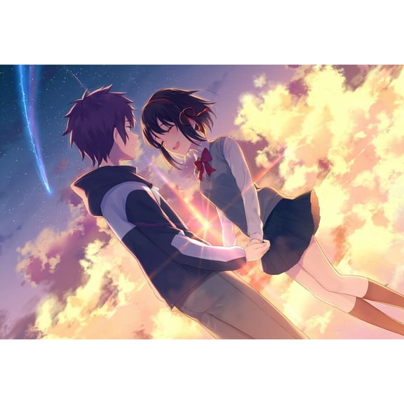 Your Name Diamond Painting Set (For Adults) 5D DIY Anime Diamond Art Set (For Beginners) Round Full Diamond Diamond Painting Gemstone Art Crafts (Home Wall Decoration Gift)