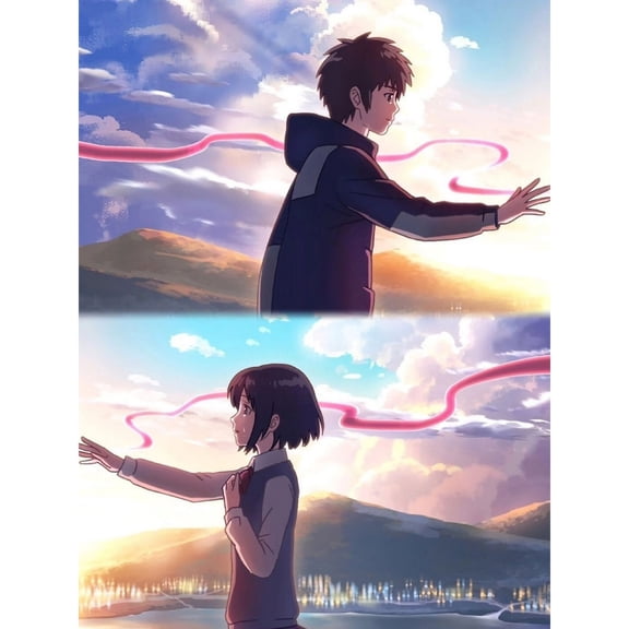 Your Name Diamond Painting Set (For Adults) 5D DIY Anime Diamond Art Set (For Beginners) Round Full Diamond Diamond Painting Gemstone Art Crafts (Home Wall Decoration Gift)