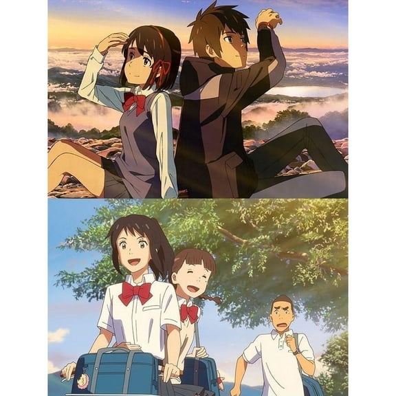 Your Name Diamond Painting Set (For Adults) 5D DIY Anime Diamond Art Set (For Beginners) Round Full Diamond Diamond Painting Gemstone Art Crafts (Home Wall Decoration Gift)