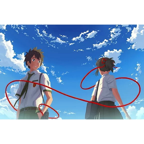 Your Name Diamond Painting Set (For Adults) 5D DIY Anime Diamond Art Set (For Beginners) Round Full Diamond Diamond Painting Gemstone Art Crafts (Home Wall Decoration Gift)