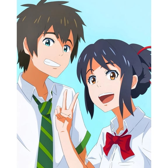 Your Name Diamond Painting Set (For Adults) 5D DIY Anime Diamond Art Set (For Beginners) Round Full Diamond Diamond Painting Gemstone Art Crafts (Home Wall Decoration Gift)