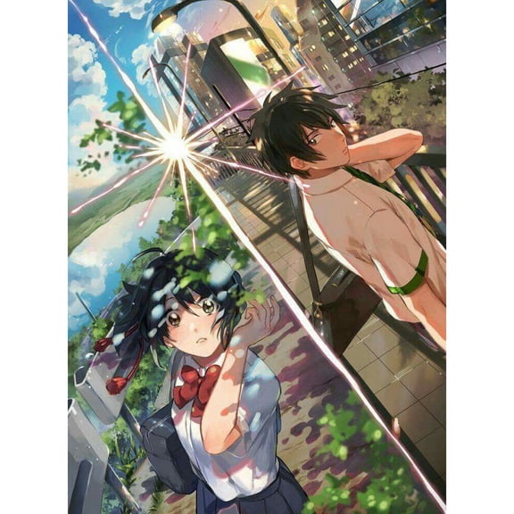 Your Name Diamond Painting Set (For Adults) 5D DIY Anime Diamond Art Set (For Beginners) Round Full Diamond Diamond Painting Gemstone Art Crafts (Home Wall Decoration Gift)