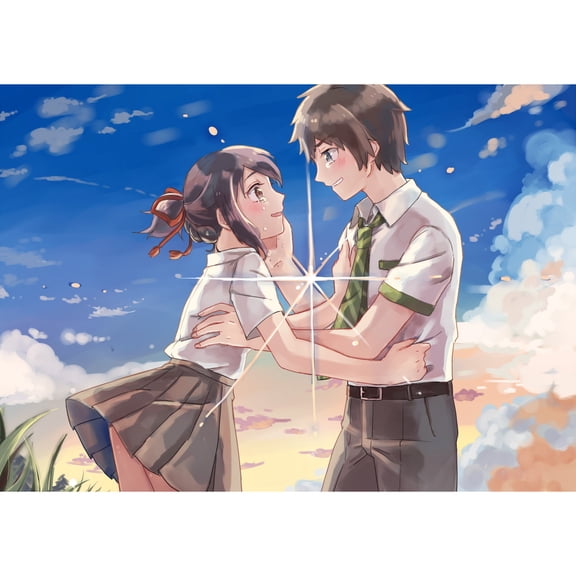 Your Name Diamond Painting Set (For Adults) 5D DIY Anime Diamond Art Set (For Beginners) Round Full Diamond Diamond Painting Gemstone Art Crafts (Home Wall Decoration Gift)