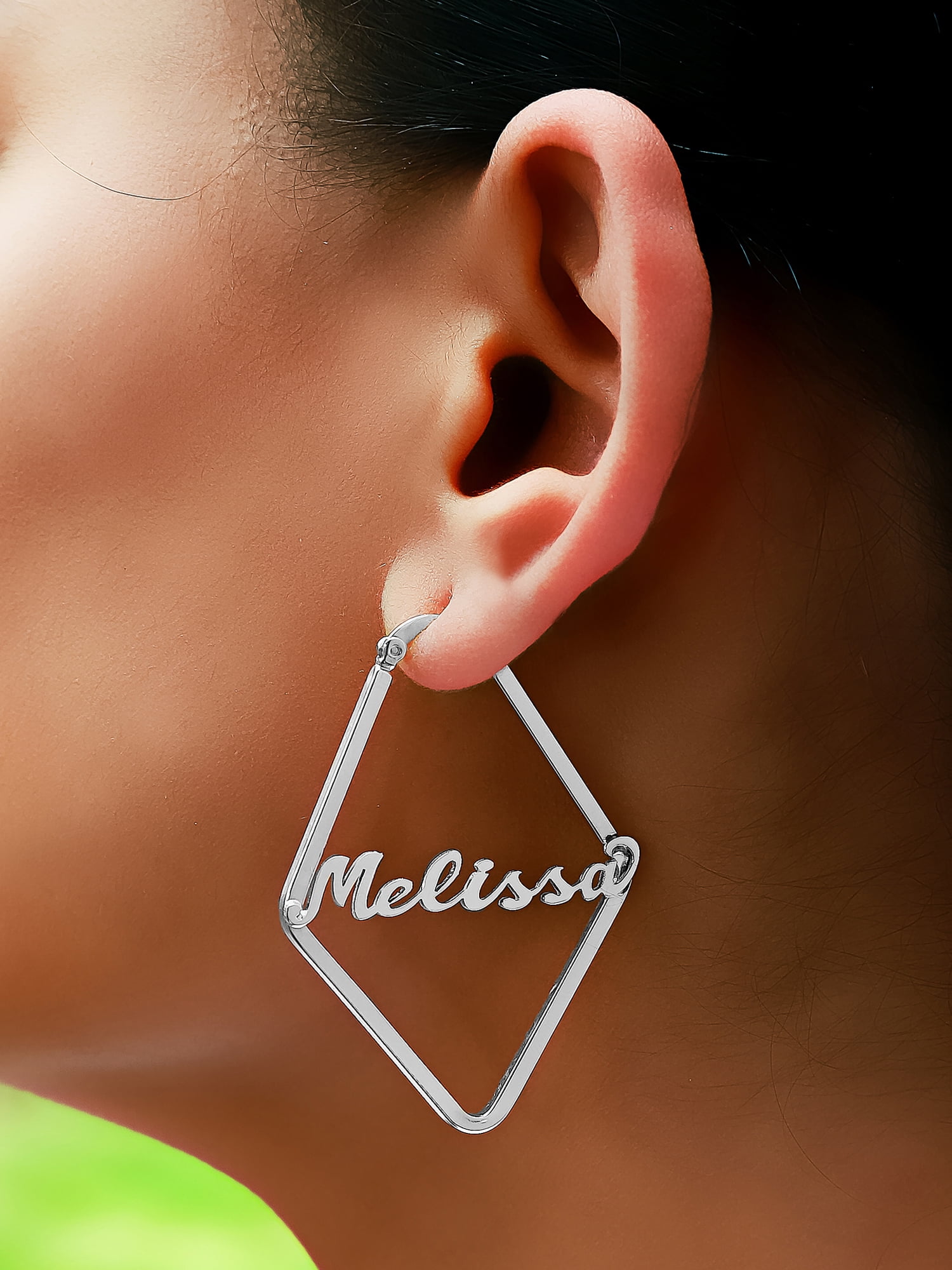 Name Earrings with Frame