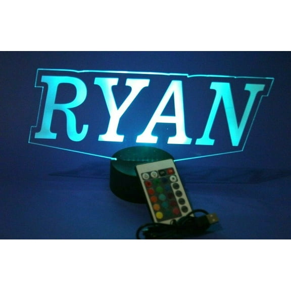 Name Light Up Lamp Any Name Shape Lamp LED Personalized Engraved Create Your Own Name Desk Table Lamp LED, Our Newest Feature - It's Wow, with Remote 16 Colors Changing Free Engraving, Great Gift