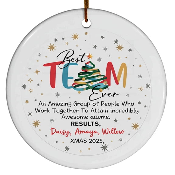 Name Members Team Ceramic Christmas Ornament 2025, Team Definition Christmas Ornament Gift, Team Who Work Together to Attain Incredibly Results Christmas Ornament