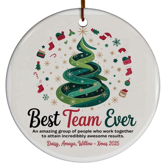 Name Members Team Ceramic Christmas Ornament 2025, Team Definition Christmas Ornament Gift, Team Who Work Together to Attain Incredibly Results Christmas Ornament