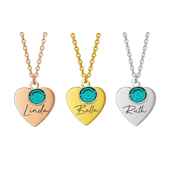 Name Necklace for Women Custom Zircon Necklace December Birthstone Jewelry for Mom Personalized Gifts for Women, Birthday Gifts for Women - Birth Stone Necklace