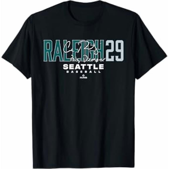Name Number City Cal Raleigh 29 Seattle Baseball MLBPA T-Shirt