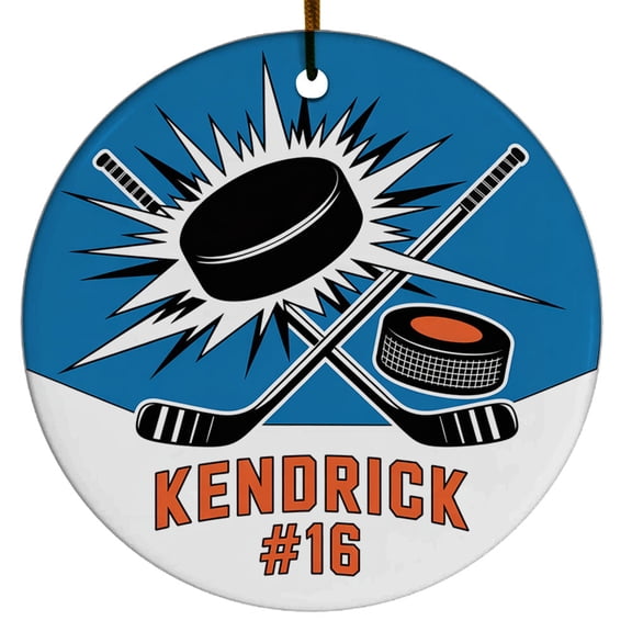 Name & Number Hockey Player Christmas Ornament Gift Lover Fans Coach Men Women, Unique Sports Christmas 2025, Custom Gift Skate Xmas, Ice Christmas Ornaments