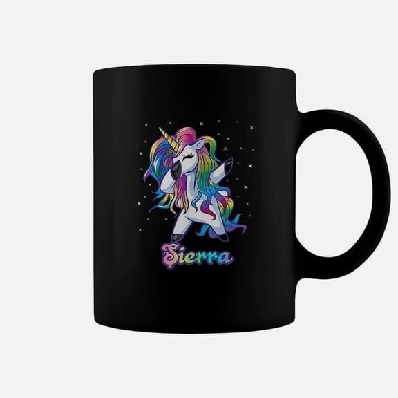 Name Personalized Custom Rainbow Unicorn Dabbing Coffee Mug