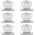 thumbnail image 1 of Name Place Card Holder Romantic Table Number Holders Wedding Decoration Photo Stand Holder Crown Shape Table Card Holder for Photos Memo Notes Platinum, 1 of 6