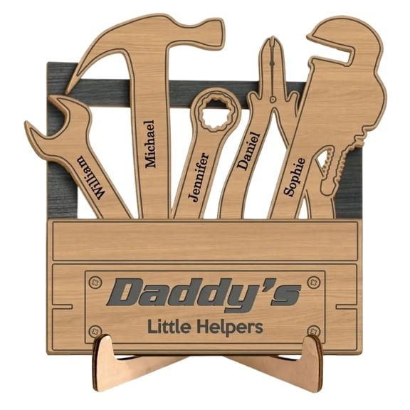 Name Sign, Custom Plaque, Gift for Dad, 10X8 in Engraved Plaque, Personalized Sign, Family Sign, Indoor Decor, Fathers Day, Light Brown, 1 Pc