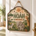 Name Sign, Personalized Safari Animals Jungle Wooden Wall Decor ...