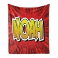 thumbnail image 1 of Name Soft Flannel Fleece Throw Blanket, Masculine Form Common Name with Teen Boys Comic Book Design Print, Cozy Plush for Indoor and Outdoor Use, 50" x 70", Yellow White and Red, by Ambesonne, 1 of 5
