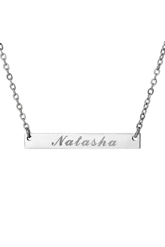 Name Stainless Steel Custom Necklace 3D Bar Necklaces Custom Name Engraving Pendant Necklace Unisex Jewelry