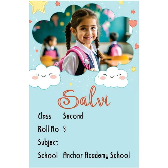 Name Stickers for Kids  36 Pcs Water Resistant, Vinyl Paper, Custom Photo for Bottles, Diaries 3x2 Inch