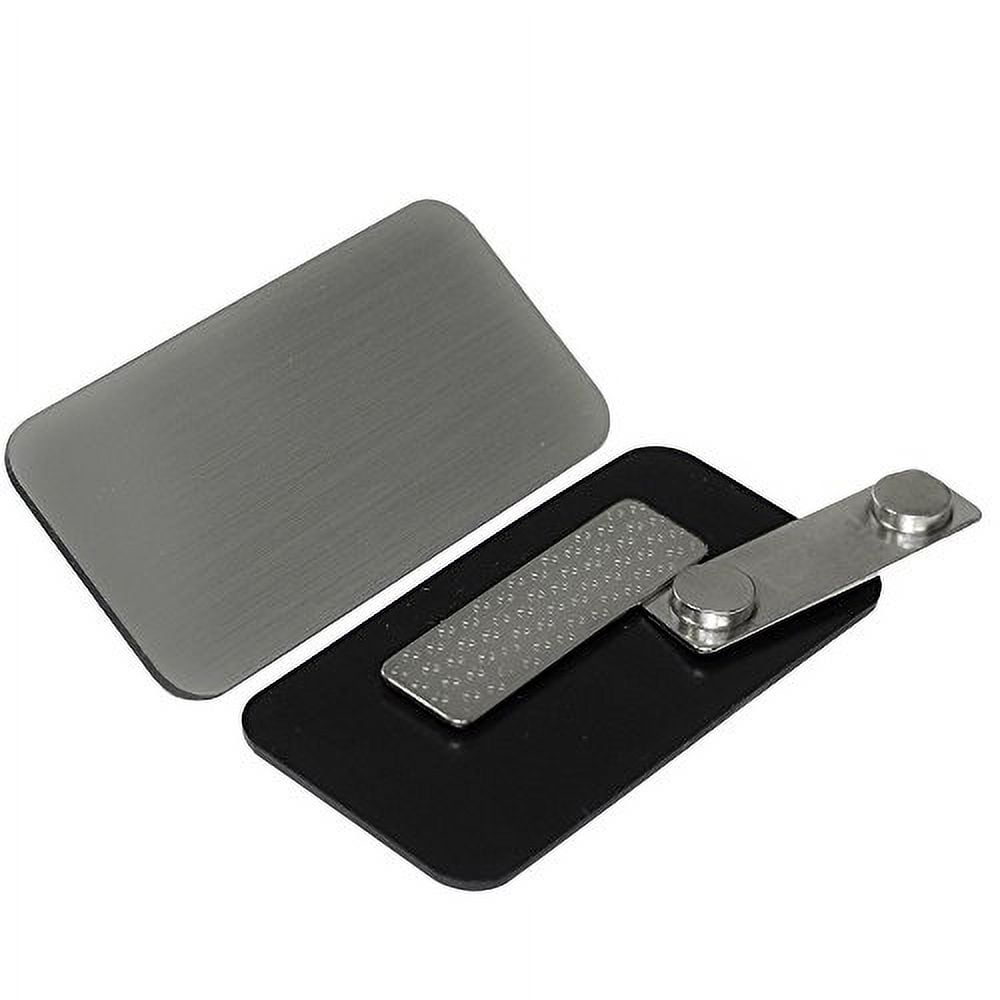 Name Tag/Badge Blanks 10 Pack Brushed Silver 11/2" X 3", Round