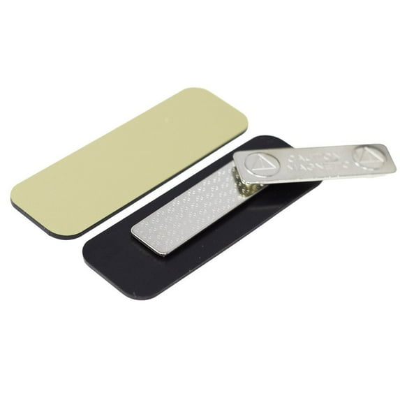 Name Tag / Badge Blanks - 100 Pack - 1" X 3" (Brushed Gold) Round Corners, White Pin Backing