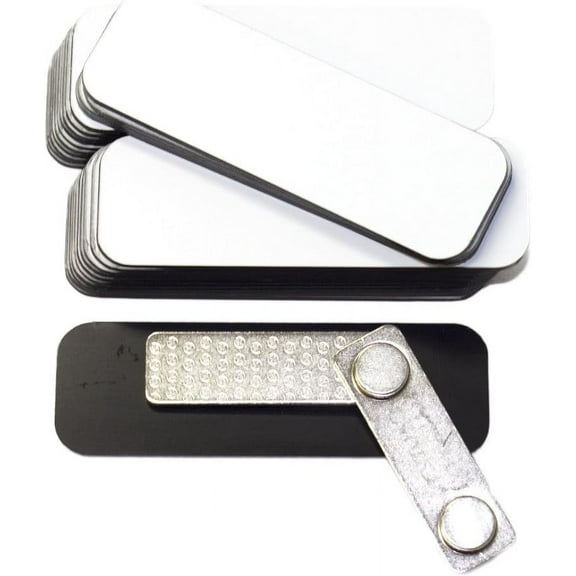 Name Tag/Badge Blanks - 25 Pack - White 1x3, Round Corners, Magnetic Backing | DIY Customizable Name Tags for Events and Conferences